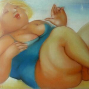 Blonde im Badeanzug
